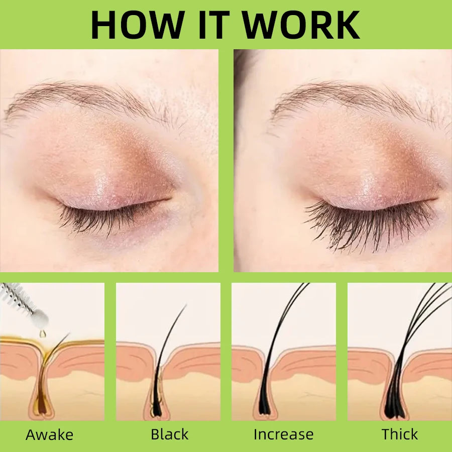 Long Thick Eyelash Serum and Eyebrows Natural